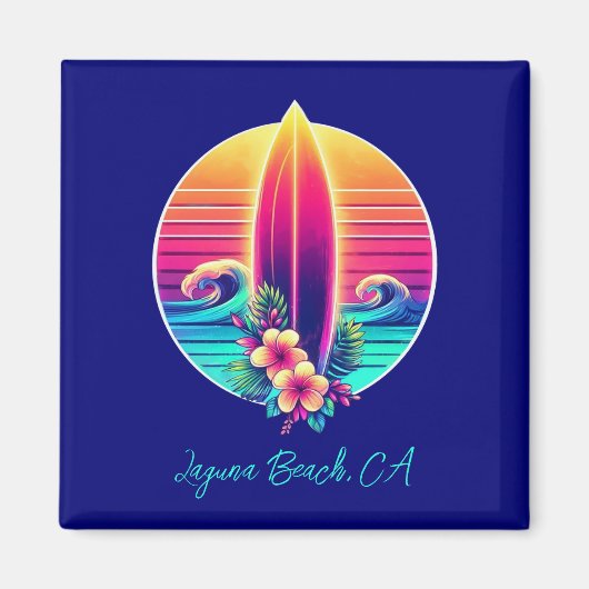 Sunset Surfboard Paradise Magneet (Voorkant)