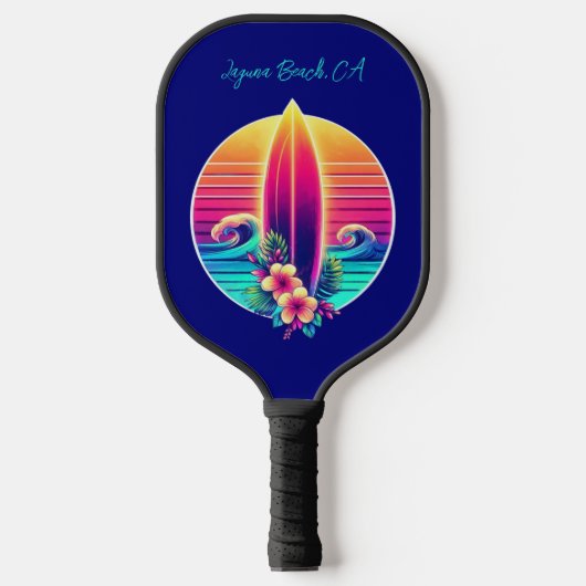 Sunset Surfboard Paradise Pickleball Paddle (Voorkant)