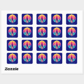 Sunset Surfboard Paradise Vierkante Sticker (Vel)