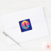 Sunset Surfboard Paradise Vierkante Sticker (Envelop)