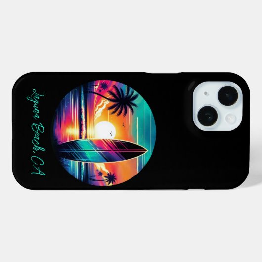 Sunset Surfboard Vibes Case-Mate iPhone Case (Achterkant (horizontaal))