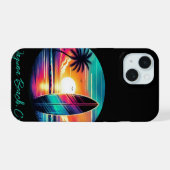 Sunset Surfboard Vibes iPhone 15 Case (Achterkant horizontaal)
