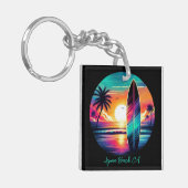 Sunset Surfboard Vibes Sleutelhanger (Voorkant Links)