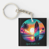 Sunset Surfboard Vibes Sleutelhanger (Voorkant)