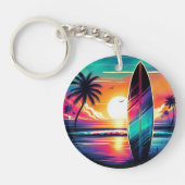 Sunset Surfboard Vibes Sleutelhanger (Voorkant)