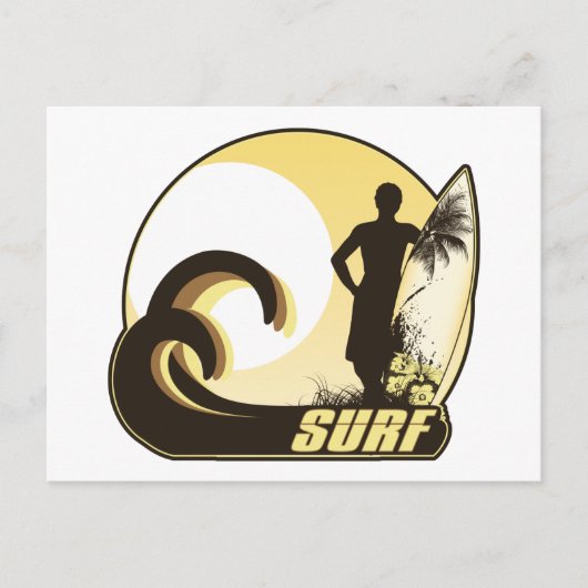 Sunset Surfer Briefkaart (Voorkant)