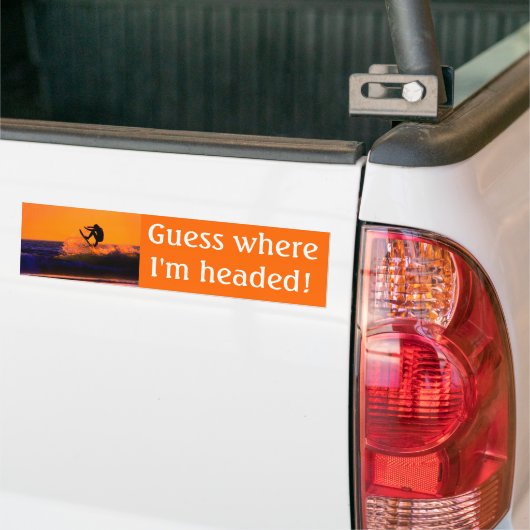 Sunset Surfer Bumpersticker (Op Truck)
