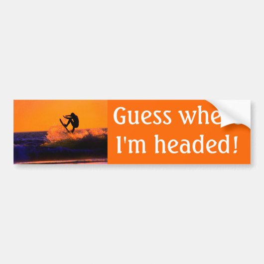 Sunset Surfer Bumpersticker (Voorkant)