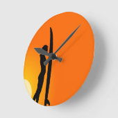 Sunset Surfer Girl met surfboard Ronde Klok (Hoek)