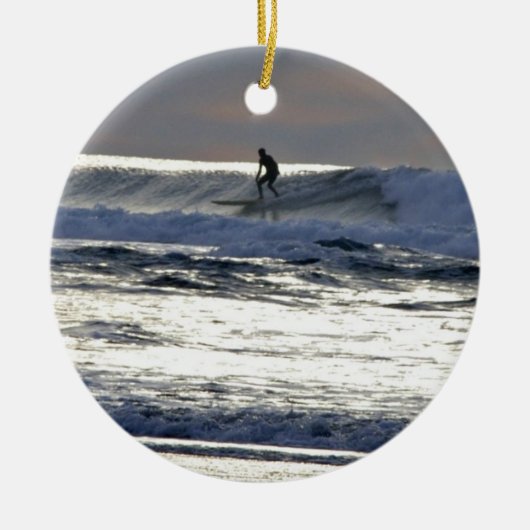 Sunset Surfer Keramisch Ornament (Voorkant)