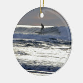 Sunset Surfer Keramisch Ornament (Links)