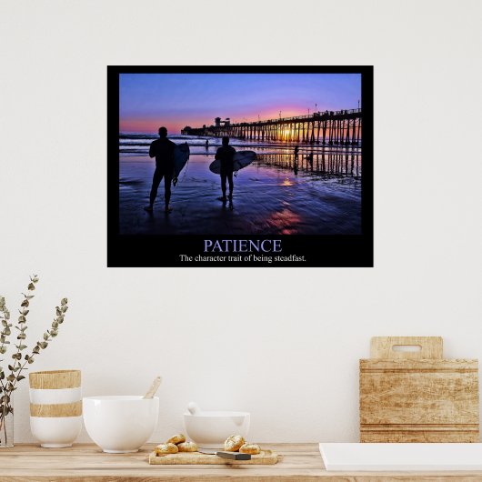 Sunset Surfer Patience Poster (Keuken)