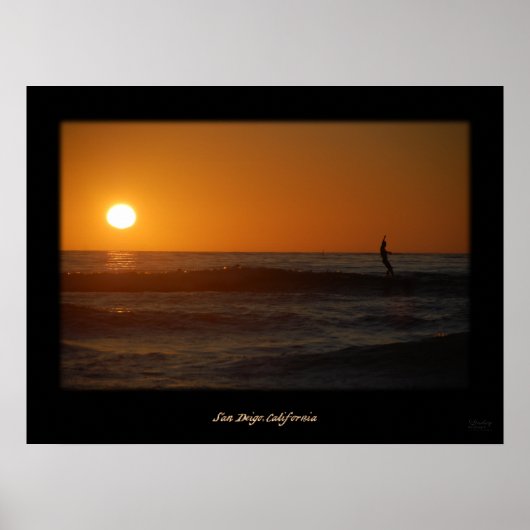Sunset Surfer Poster (Voorkant)