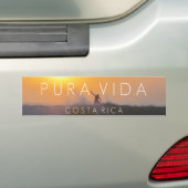 Sunset Surfer Pura Vida Costa Rica Bumper Bumpersticker (Op auto)