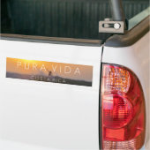 Sunset Surfer Pura Vida Costa Rica Bumper Bumpersticker (Op Truck)