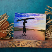 Sunset Surfer Sand and Clouds Art Fotoplaat (Zijkant)