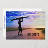 Sunset Surfer Sand and Clouds Kaart (Voorkant / Achterkant)