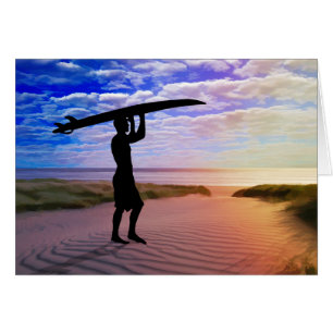 Sunset Surfer Sand & Clouds