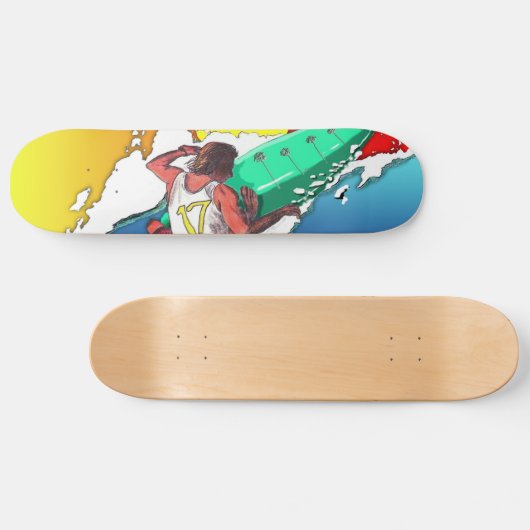 Sunset Surfer Surfen Skateboard deck art ontwerp (Horizontaal)