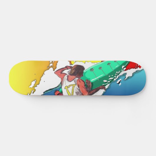 Sunset Surfer Surfen Skateboard deck art ontwerp (Horizontaal)