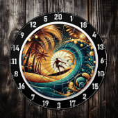 Sunset Surfer Wave Art Piece Dartbord