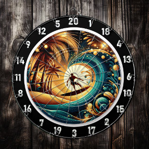 Sunset Surfer Wave Art Piece Dartbord