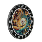 Sunset Surfer Wave Art Piece Dartbord (Voorkant Links)