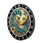 Sunset Surfer Wave Ocean Art Dartbord (Voorkant Rechts)