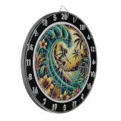 Sunset Surfer Wave Ocean Art Dartbord (Voorkant Links)