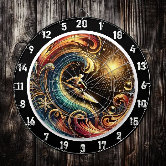 Sunset Surfer Wave Tropical Wall Art Dartbord