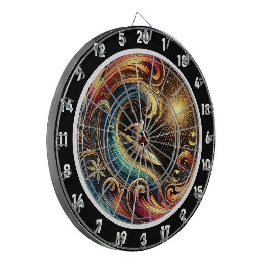 Sunset Surfer Wave Tropical Wall Art Dartbord (Voorkant Links)