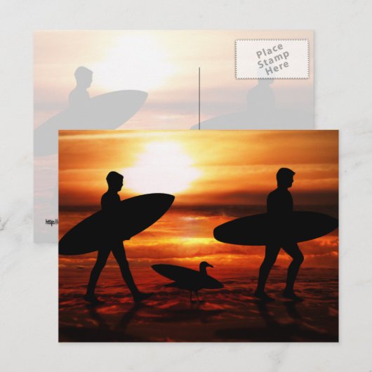 Sunset Surfers Briefkaart (Voorkant / Achterkant)