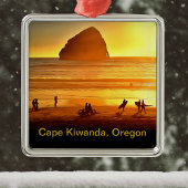 Sunset Surfing and Biking Cape Kiwanda Oregon Metalen Ornament