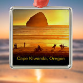 Sunset Surfing and Biking Cape Kiwanda Oregon Metalen Ornament