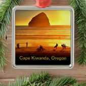 Sunset Surfing and Biking Cape Kiwanda Oregon Metalen Ornament