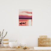 Sunset Swans Poster (Keuken)