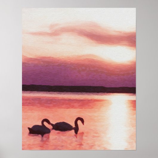Sunset Swans Poster (Voorkant)