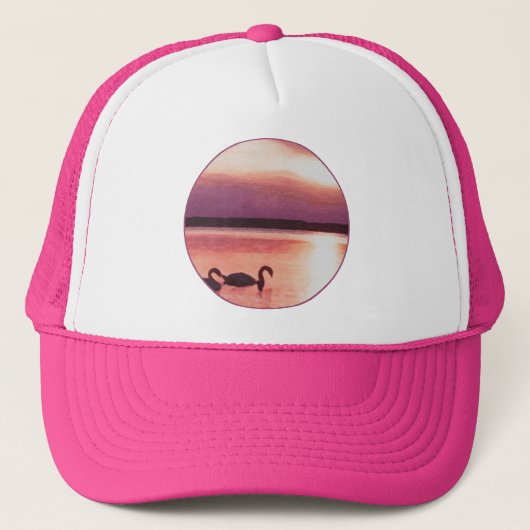 Sunset Swans Trucker Pet (Voorkant)