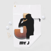 Sunset Swing Golf Towel – Letter J Design Golfhanddoek (Insitu)