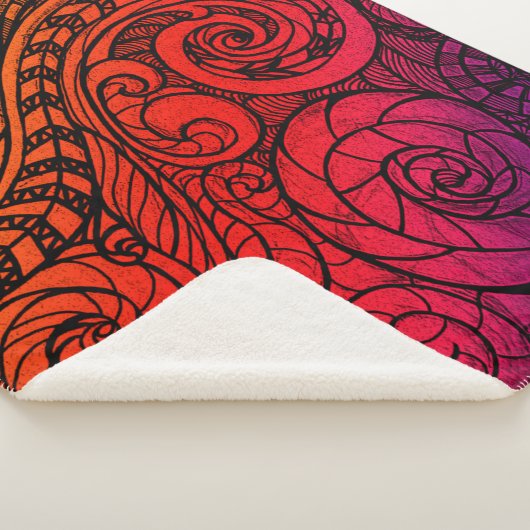 Sunset Swirl Cozy  Sherpa Deken (3/4)