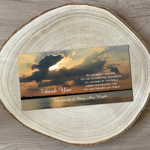 Sunset Sympathie Dank u Memorial Fotokaart Bedankkaart