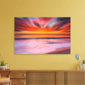 Sunset Tamarack Beach | Carlsbad, CA Canvas Afdruk (Insitu (Woonkamer))