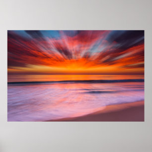 Sunset Tamarack Beach   Carlsbad, CA Poster