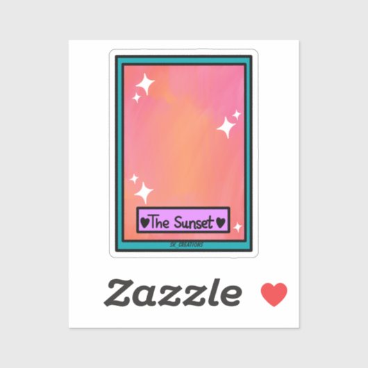 Sunset Tarrot Kaart Sticker (Vel)