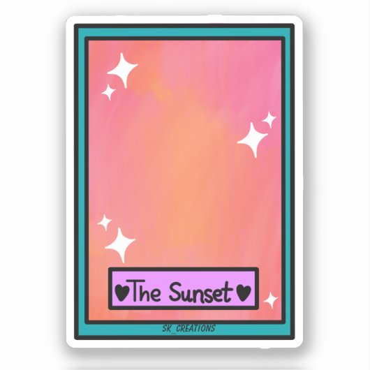 Sunset Tarrot Kaart Sticker (Voorkant)
