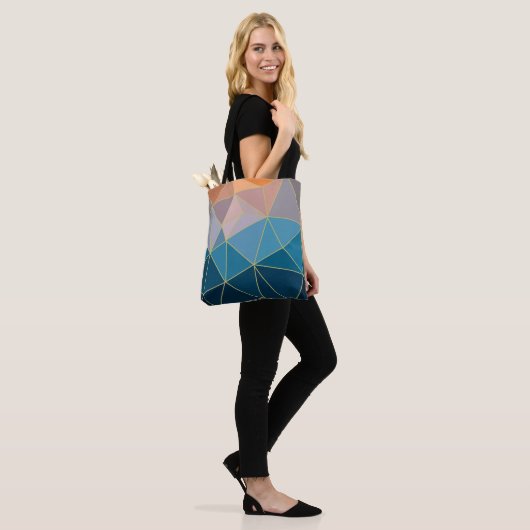 Sunset tas. Geometrische canvas tas (Op model)