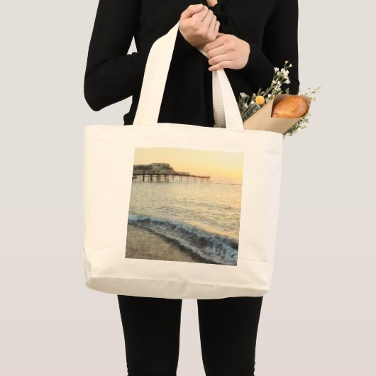 Sunset te Aberystwyth Grote Tote Bag (Voorkant (product))