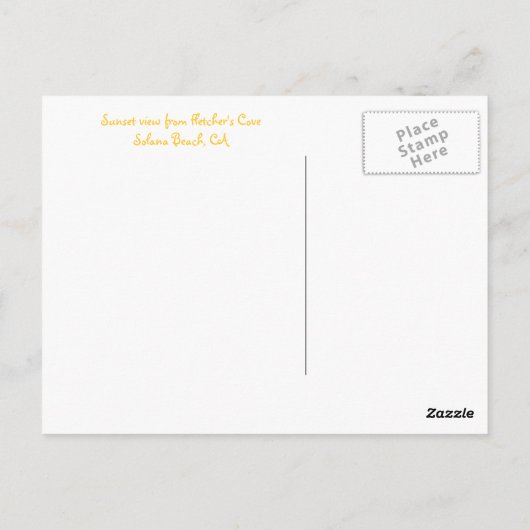 Sunset te Solana Briefkaart (Achterkant)