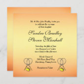 Sunset Tennis Wedding Invitations Kaart (Voorkant / Achterkant)