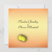 Sunset Tennis Wedding Invitations Kaart (Achterkant)